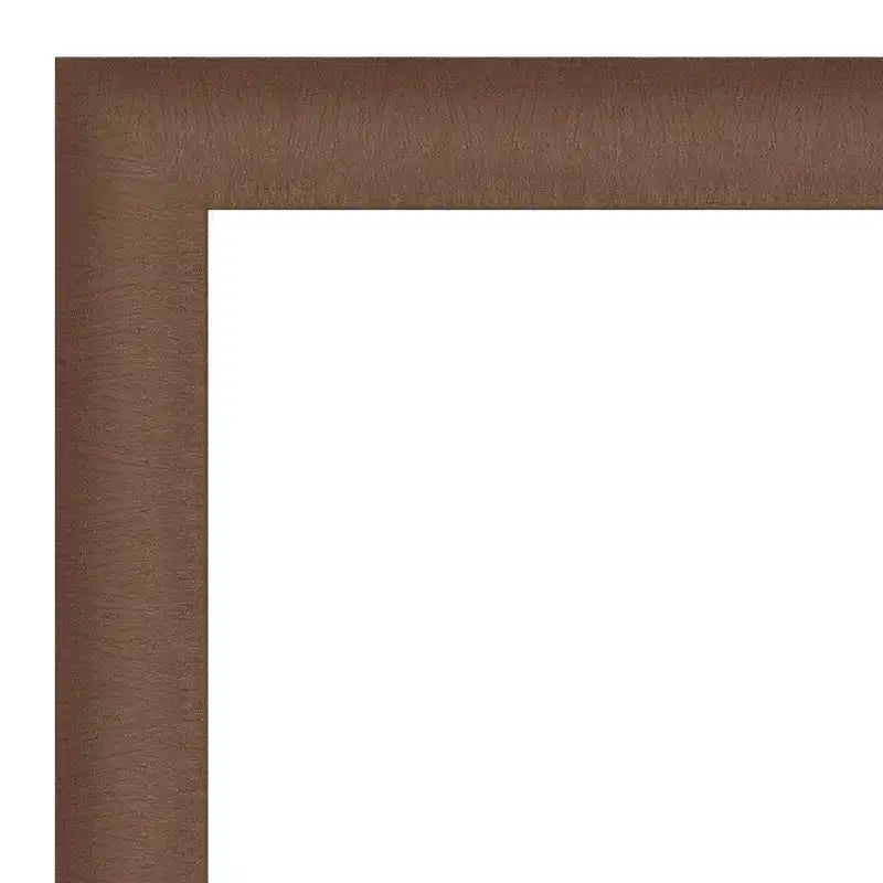 Miroir mural élégant en bronze brossé non biseauté de 43" x 32" : cadre en polystyrène, quincaillerie de montage incluse