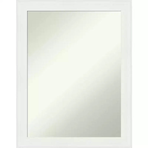 22" x 28" Non-Beveled Vanity White Narrow Wall Mirror - Amanti Art