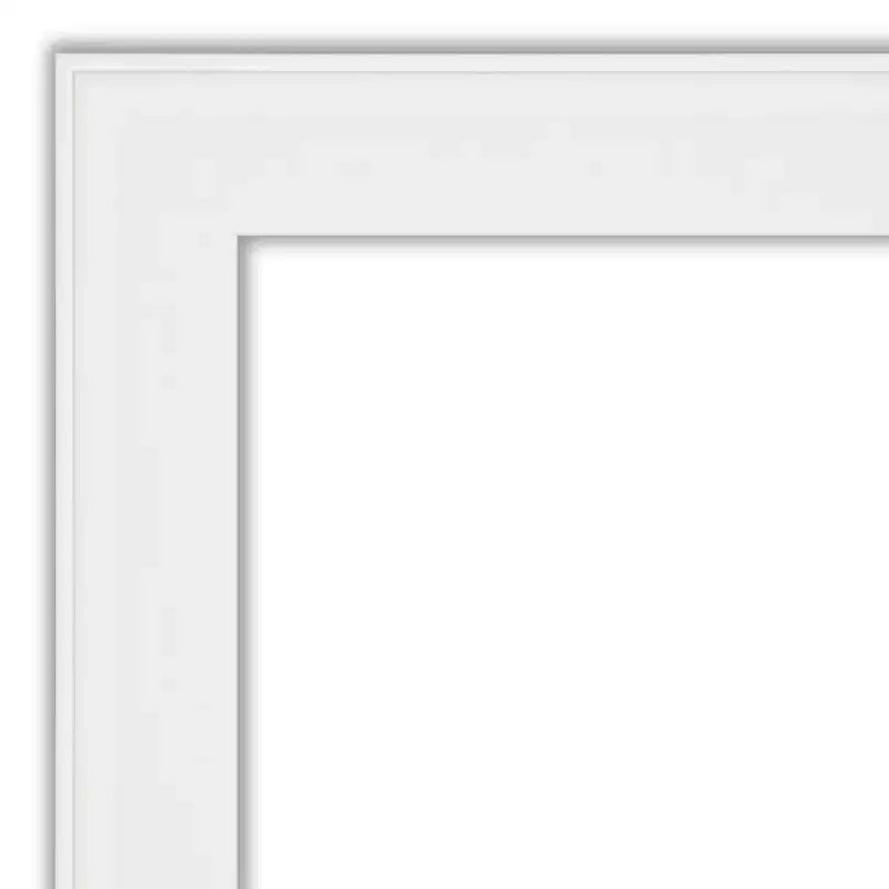 Miroir mural étroit blanc de 55,8 cm x 71,1 cm pour vanité, sans biseau