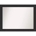 44" x 33" Non-Beveled Shipwreck Black Bathroom Wall Mirror - Amanti Art: Modern Rectangle, Wall Mount, Includes Hardware
