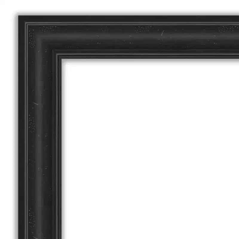 Miroir mural de salle de bain noir « Shipwreck » non biseauté de 44 po x 33 po : rectangle moderne, fixation murale, quincaillerie incluse
