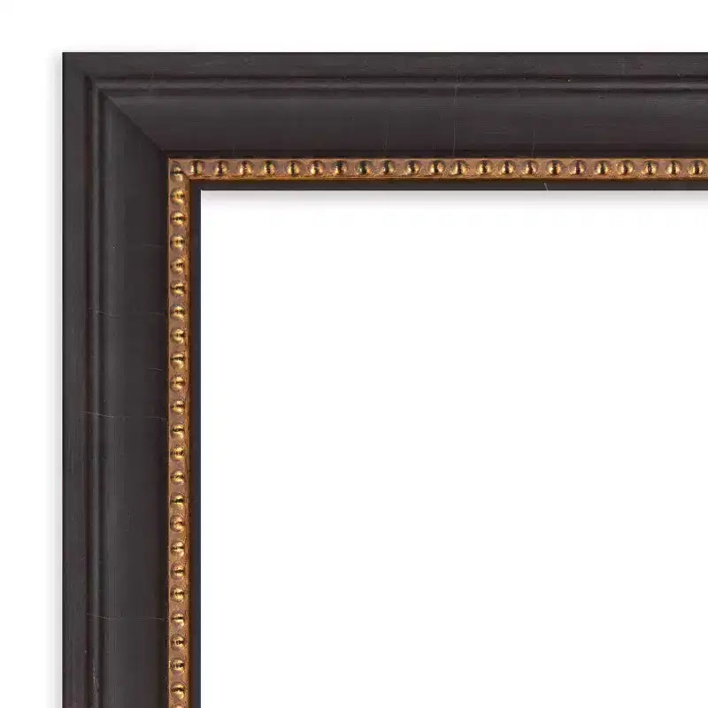 Miroir mural biseauté Ashton en bois noir de 23 po x 23 po : Carré moderne, aucun assemblage requis