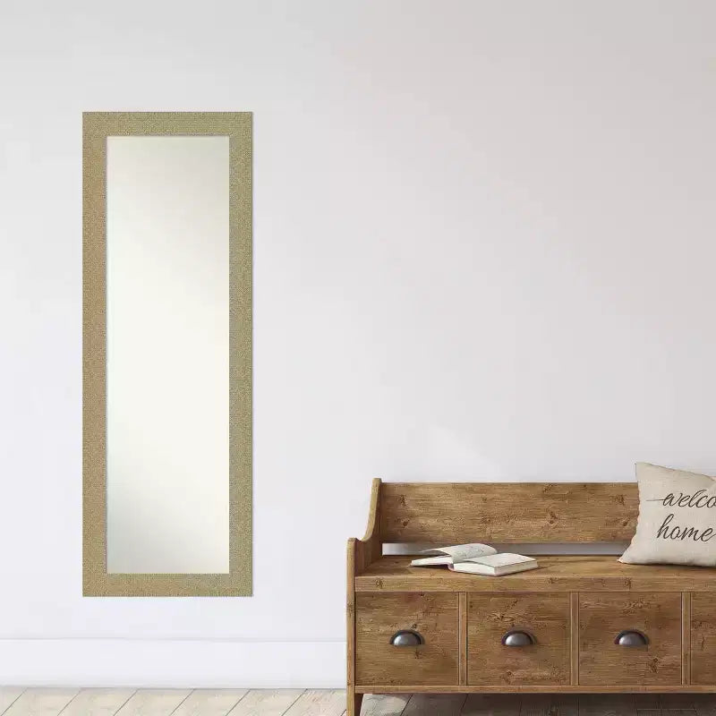Miroir de porte pleine longueur doré de 18 po x 52 po, mosaïque, sans biseau : Accrochable, cadre en polystyrène