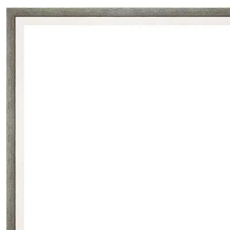 Miroir mural de salle de bain Lucie Wood sans biseau argenté de 29 po x 23 po : Rectangulaire moderne, quincaillerie de montage incluse