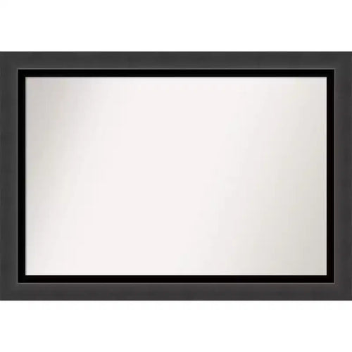 41" x 29" Non-Beveled Tuxedo Black Wall Mirror - Amanti Art: Large, Modern, Rectangular, Polystyrene Frame