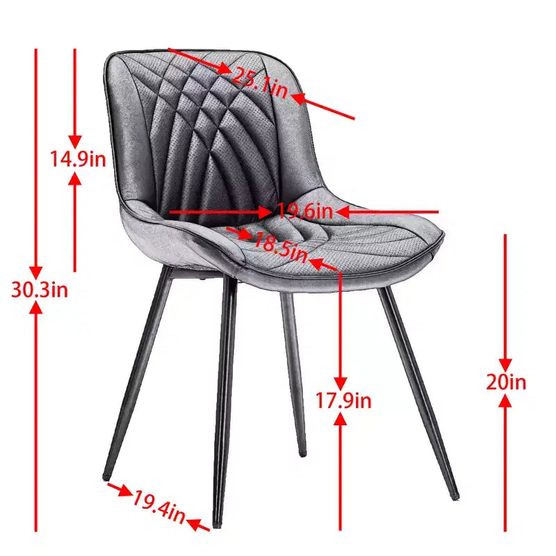 Chaises de salle à manger modernes du milieu du siècle avec revêtement en similicuir, confortables pour la cuisine et la salle à manger