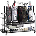 Movable Golf Bag Organizer, All In One Golf Bag Storage Garage Organizer, Sports Equipment Organizer, Golf Bag Storage Garage Organizer with Baskets