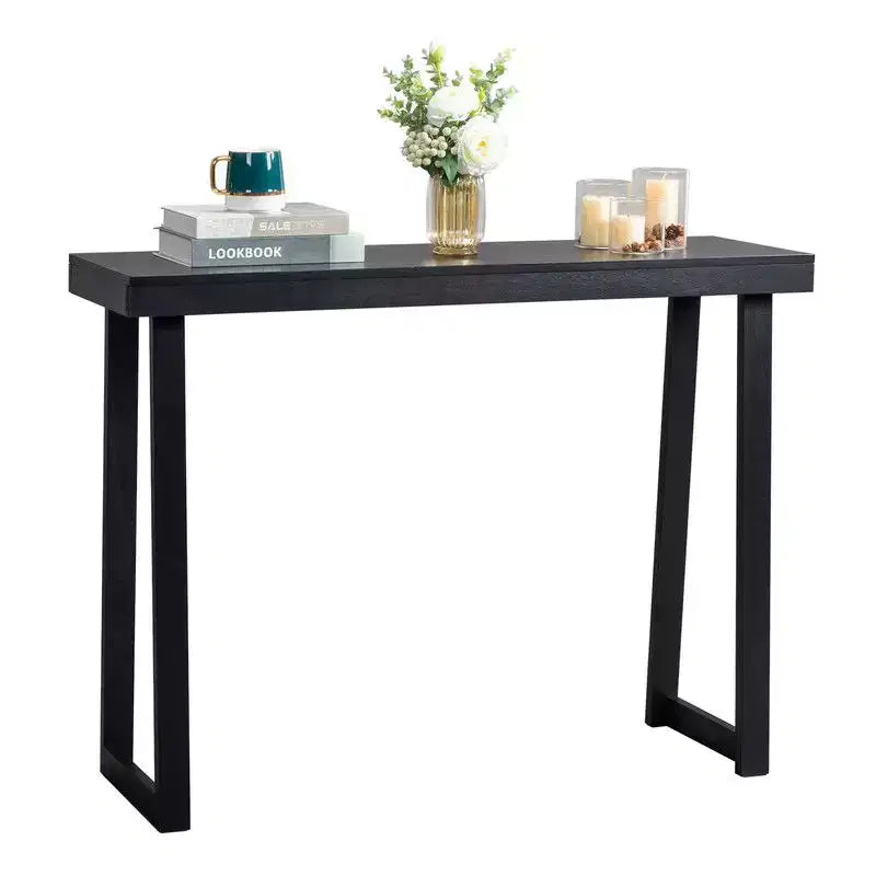 43,3 Table Console à Piétement Trapèze, Cadre en Bois