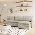108 Modular Sectional Couch with Movable Ottoman - L Shaped Chenille Sofa for Living Room Apartment