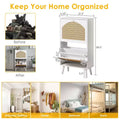 Karl Home 2 Flip Drawers White Particle Board 38.58in. W Shoe Cabinets