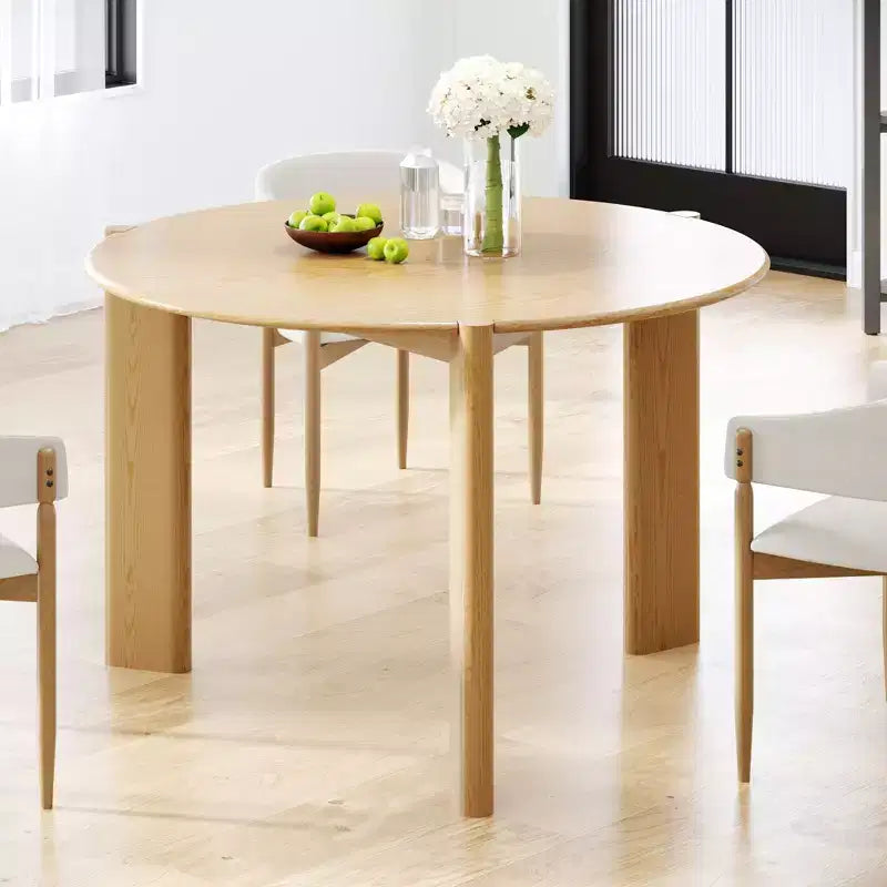 Table à manger ronde en bois massif 42 x 42 pour 4 personnes, table de cuisine moderne de style ferme, petite table ronde pour cuisine, salon, couleur naturelle