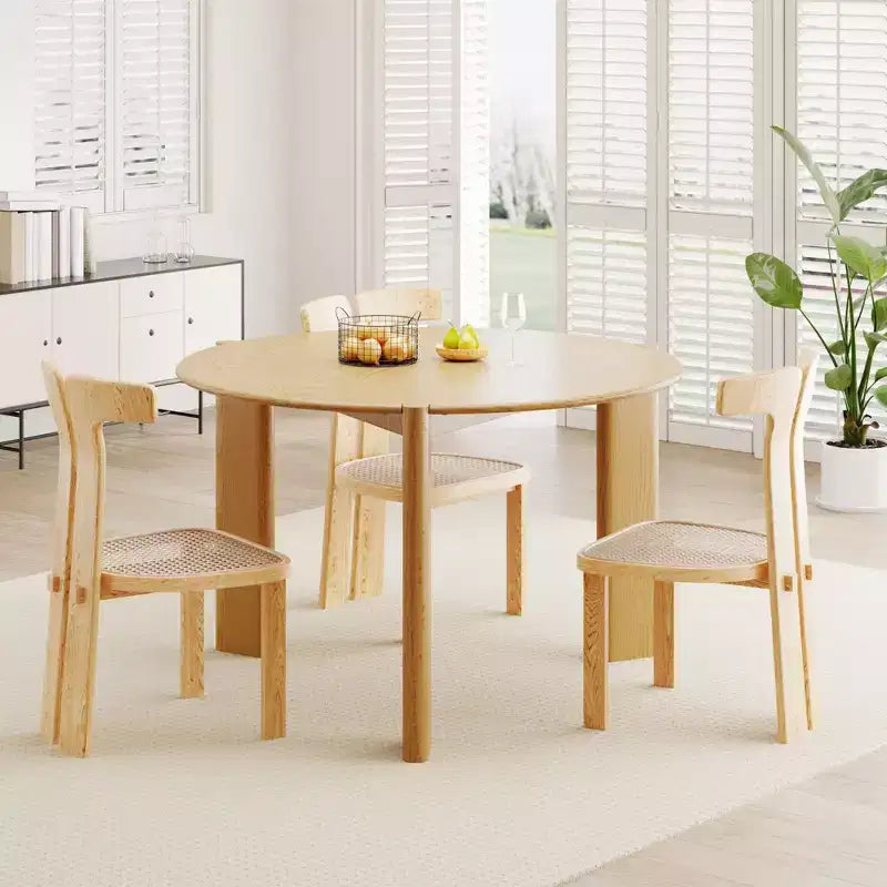Table à manger ronde en bois massif 42 x 42 pour 4 personnes, table de cuisine moderne de style ferme, petite table ronde pour cuisine, salon, couleur naturelle
