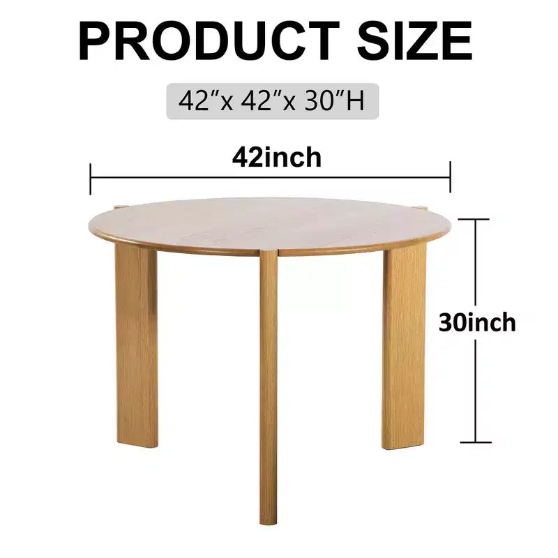 Table à manger ronde en bois massif 42 x 42 pour 4 personnes, table de cuisine moderne de style ferme, petite table ronde pour cuisine, salon, couleur naturelle