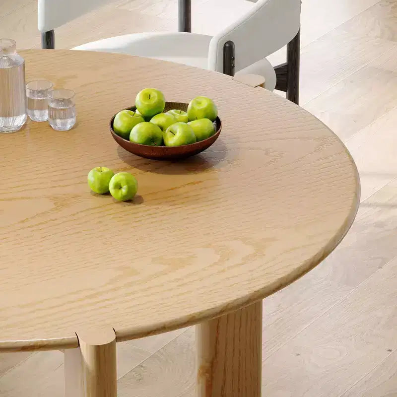 Table à manger ronde en bois massif 42 x 42 pour 4 personnes, table de cuisine moderne de style ferme, petite table ronde pour cuisine, salon, couleur naturelle
