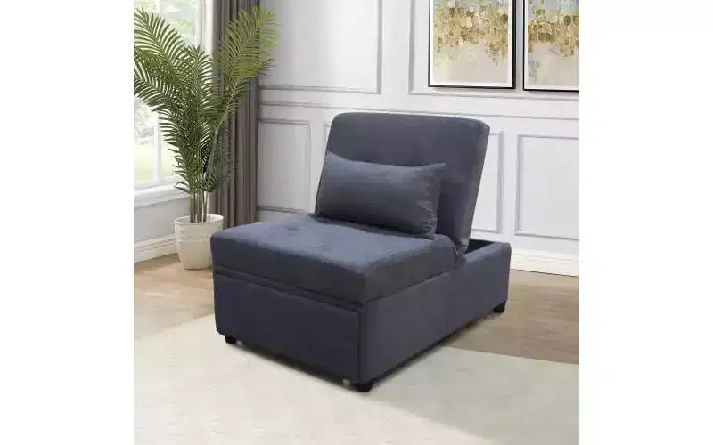 Adjustable Footstool Bed Stool Guest Sofa Chair, Modern Sleeper Sofa Guest Bed with Adjustable Backrest and Pillow for Bedroom, Living Room