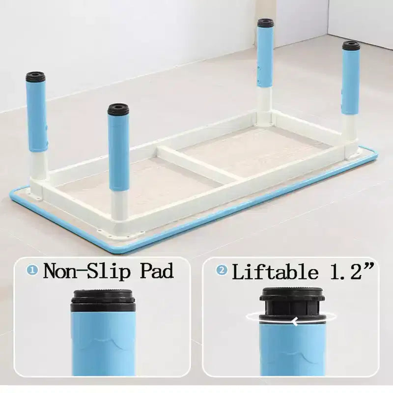 Table et chaise pour enfants, table et 6 chaises réglables en hauteur pour enfants de 2 à 10 ans, table d'activités pour enfants supportant jusqu'à 136 kg, bleue
