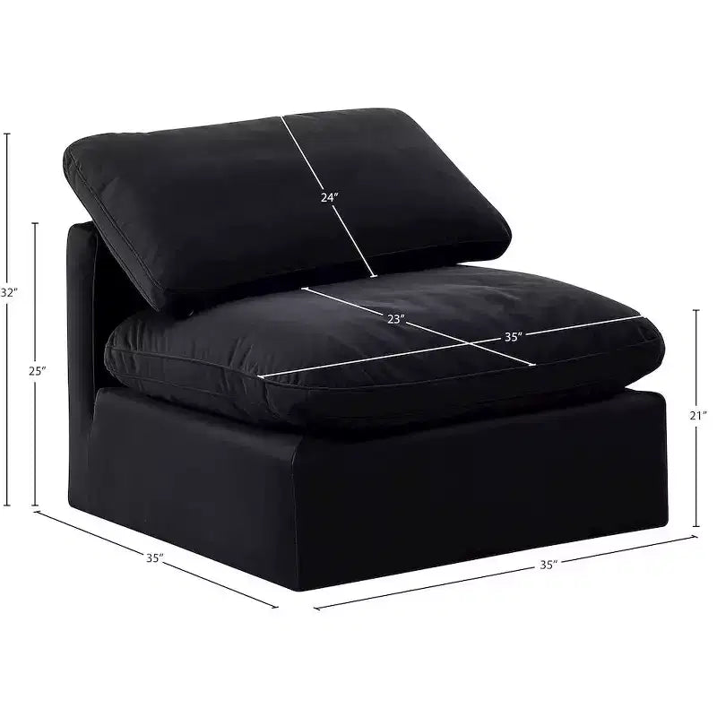 Fauteuil sans accoudoirs Indulge Velvet