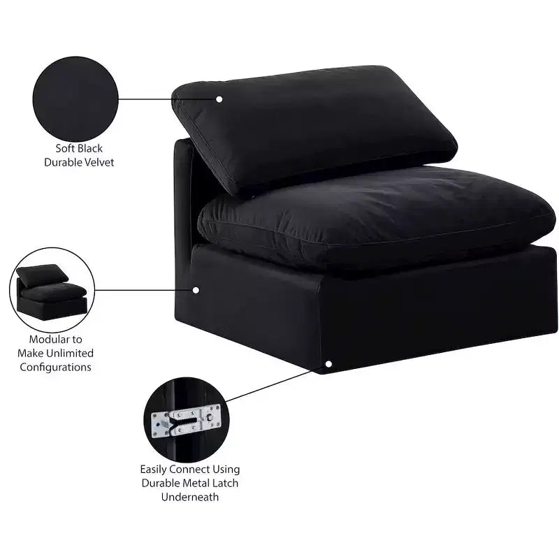 Fauteuil sans accoudoirs Indulge Velvet