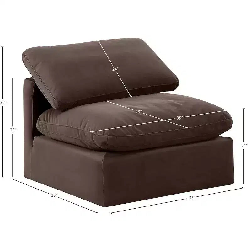 Fauteuil sans accoudoirs Indulge Velvet