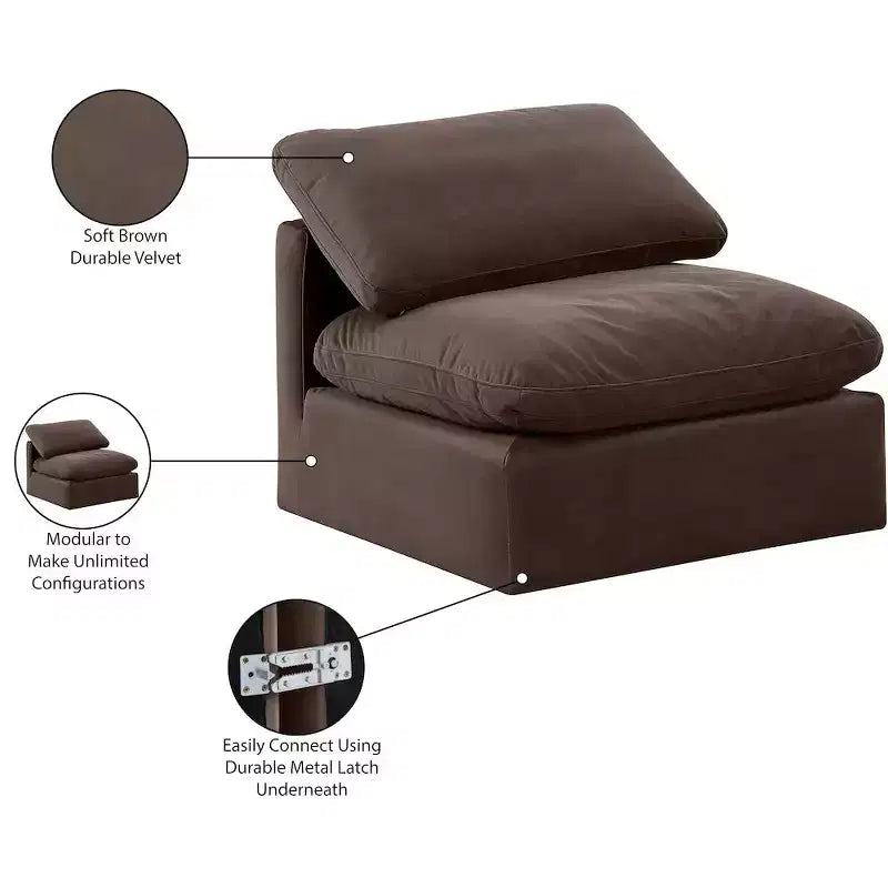 Fauteuil sans accoudoirs Indulge Velvet