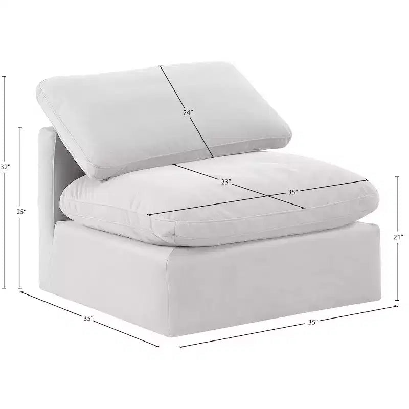 Fauteuil sans accoudoirs Indulge Velvet