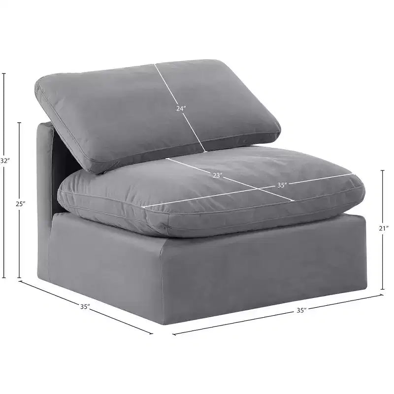 Fauteuil sans accoudoirs Indulge Velvet