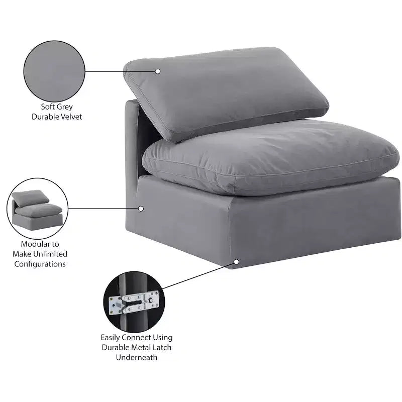 Fauteuil sans accoudoirs Indulge Velvet