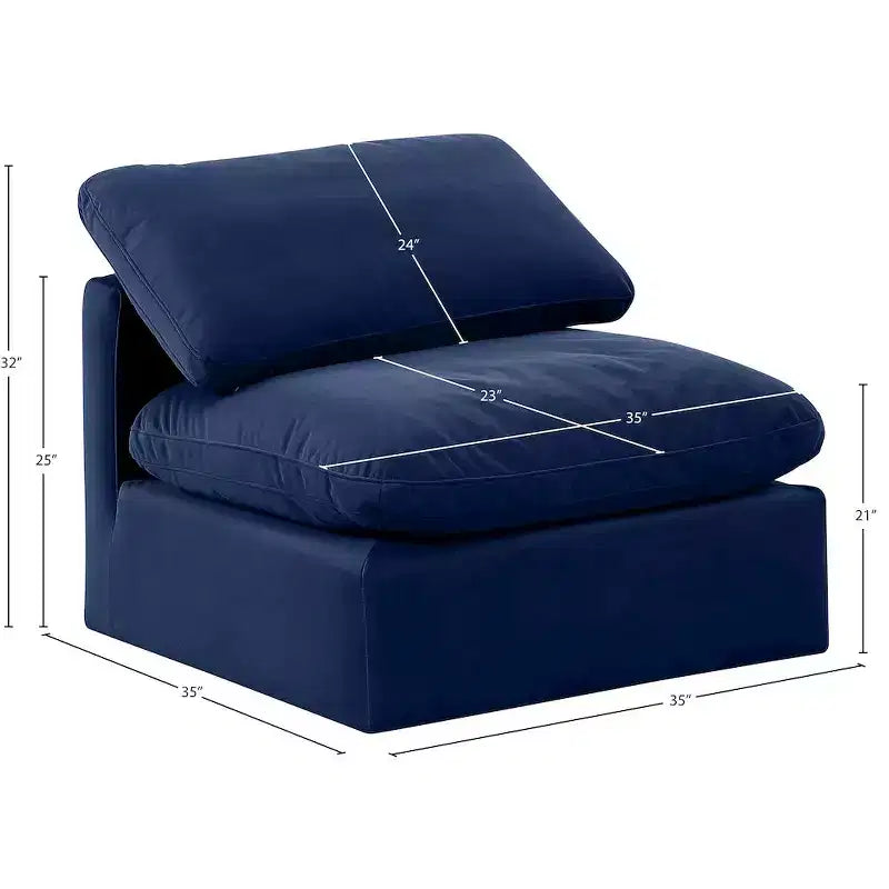Fauteuil sans accoudoirs Indulge Velvet