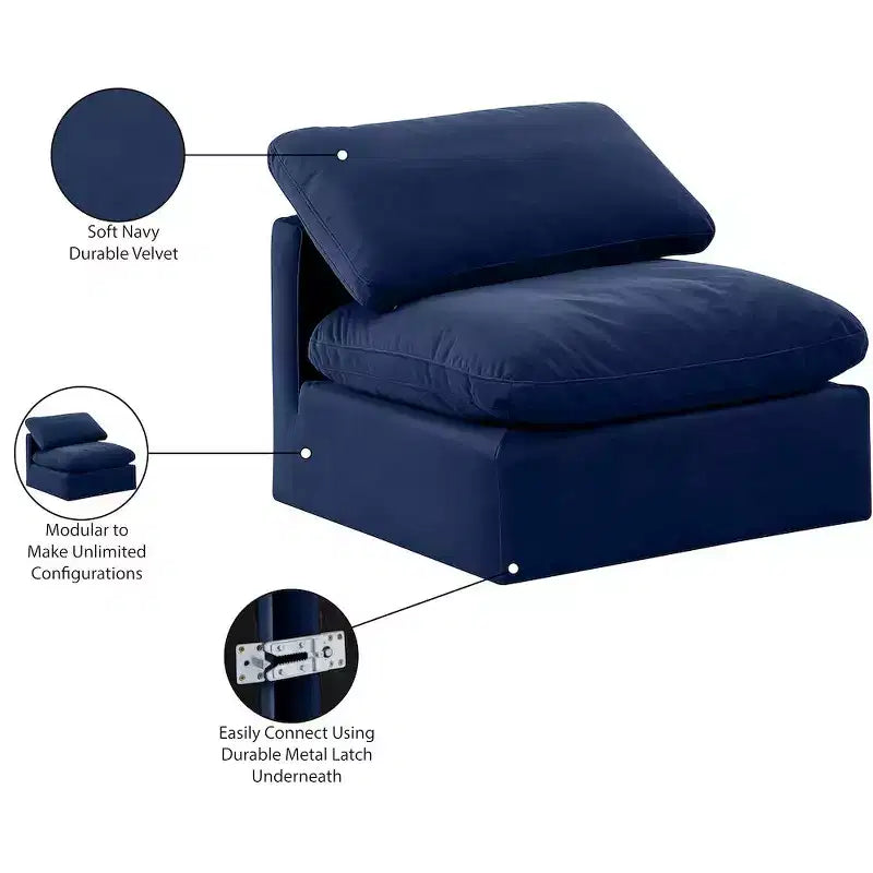 Fauteuil sans accoudoirs Indulge Velvet