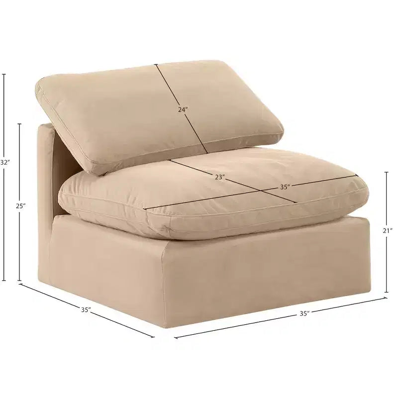 Fauteuil sans accoudoirs Indulge Velvet