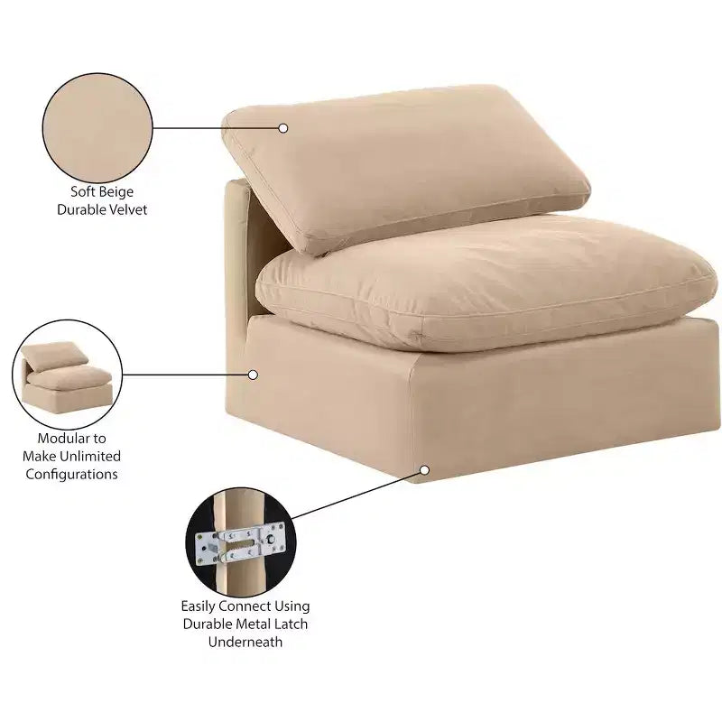 Fauteuil sans accoudoirs Indulge Velvet