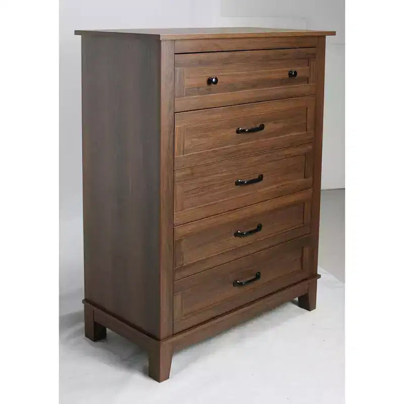 Commode à 5 tiroirs pour chambre, commode verticale de 104,9 cm de hauteur avec grand espace de rangement, commode de placard autonome en bois pour chambre, salon