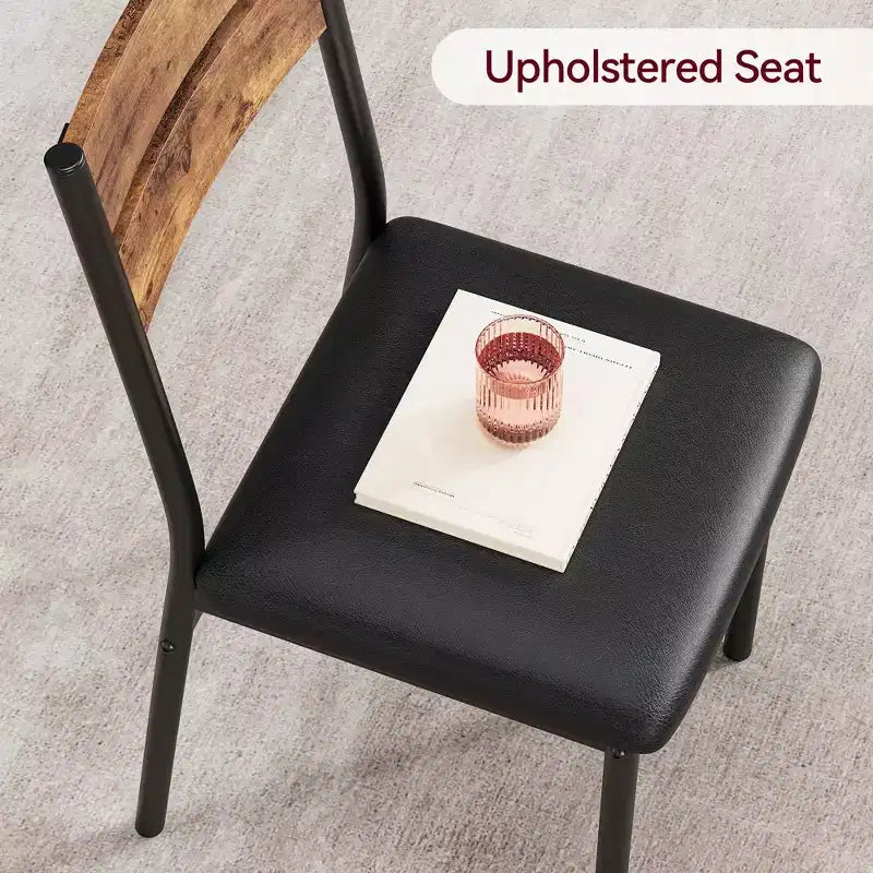 Table de salle à manger pour 2, petite table à manger carrée pour 2, dinette moderne en bois peu encombrante avec rembourrage, ensemble de salle à manger 3 pièces