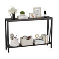 Console Table - Entryway Table with Storage, Industrial Sofa Table with V Design, 2-Tier Narrow Design for Entryway, Living Room, Hallway, Foyer