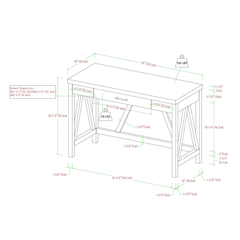Bureau à écrire en A Paradise Hill de Middlebrook Designs