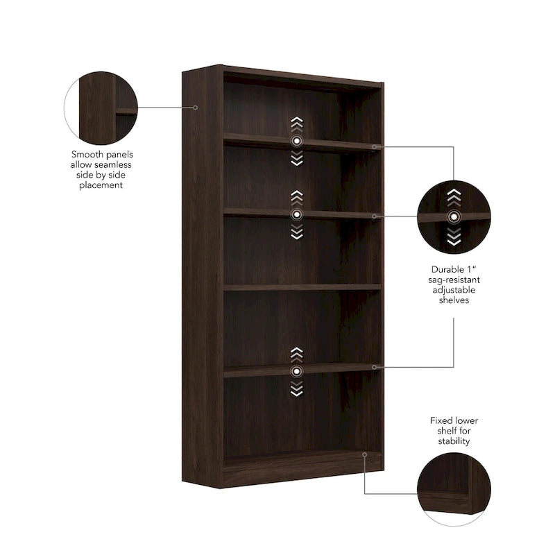 Bibliothèque haute à 5 étagères Universal de Bush Furniture