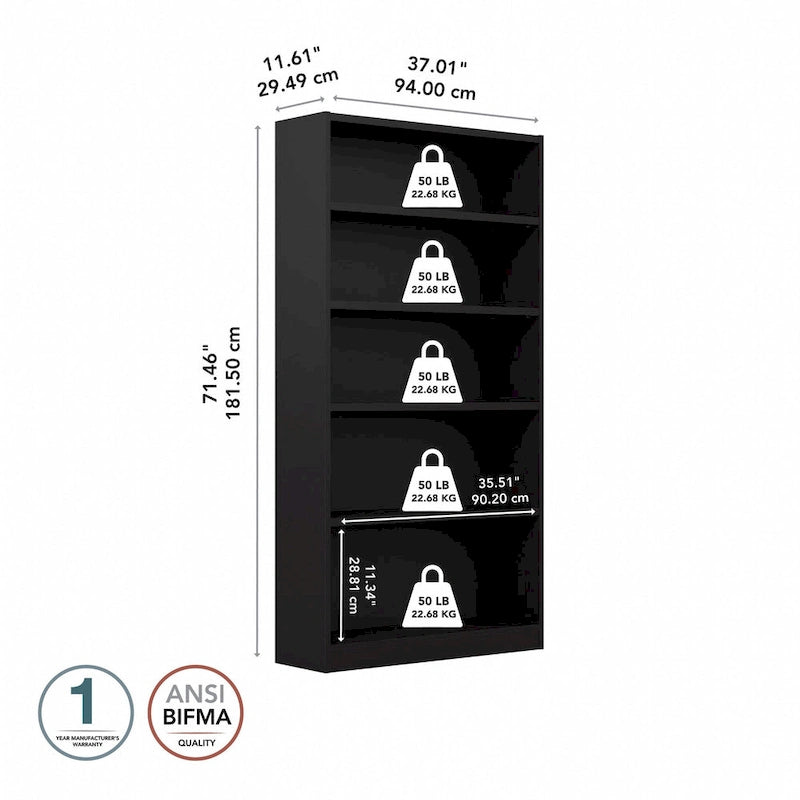 Bibliothèque haute à 5 étagères Universal de Bush Furniture