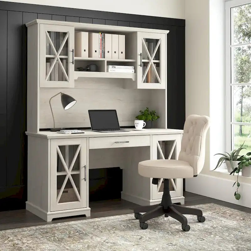 Lennox, buffet de style fermette de 60 po, pour bureau et meuble d’appoint, par Bush Furniture