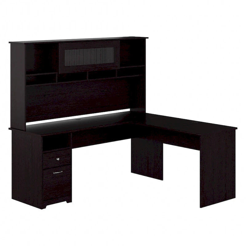 Bureau d'ordinateur en L de 72 po avec huche et tiroirs par Bush Furniture