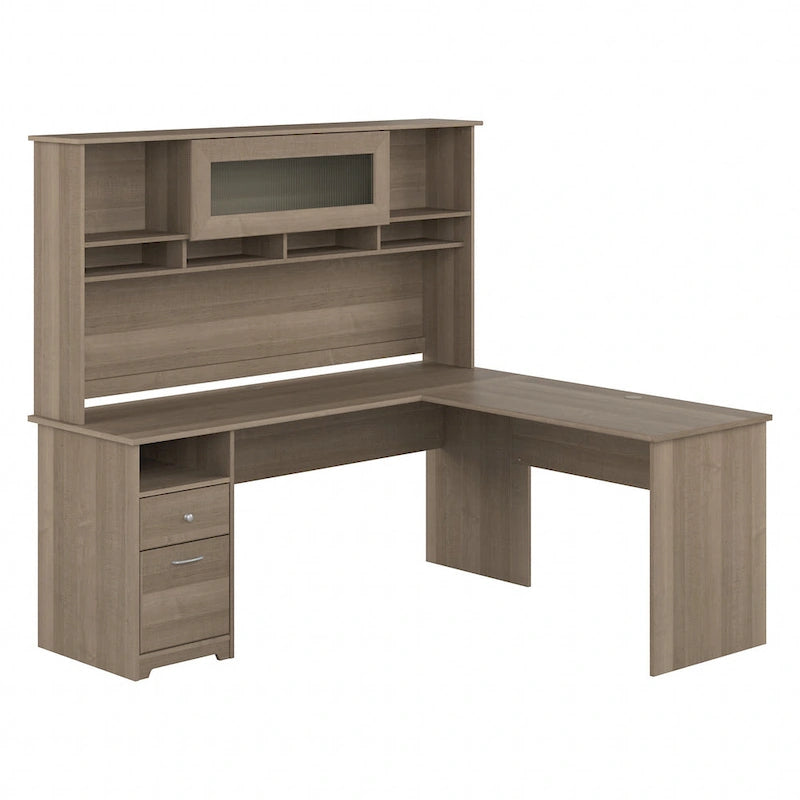 Bureau d'ordinateur en L de 72 po avec huche et tiroirs par Bush Furniture