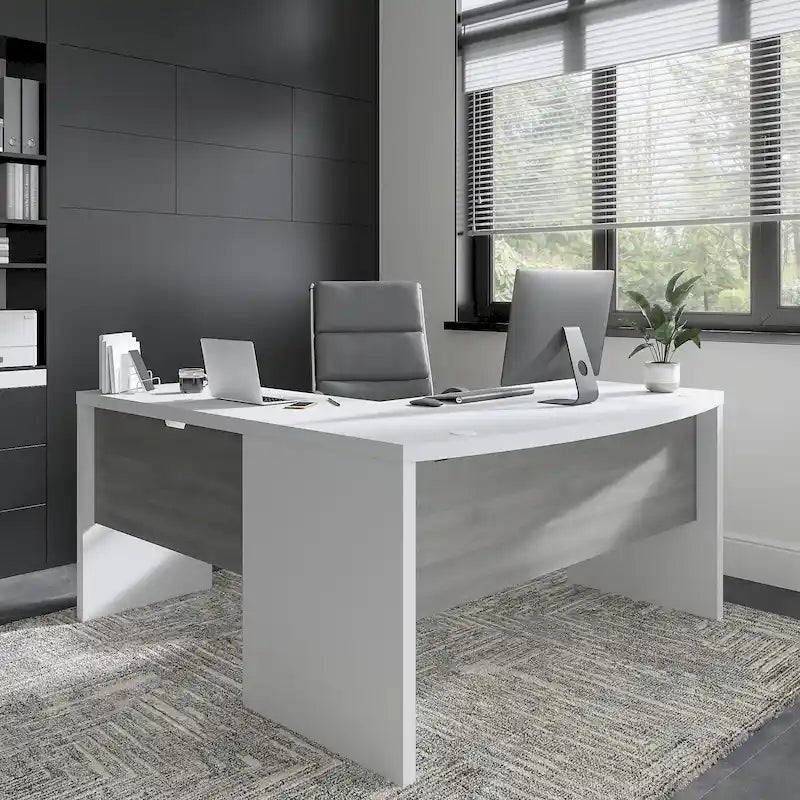 Bureau d'angle en L avec devant incurvé Echo de Bush Business Furniture
