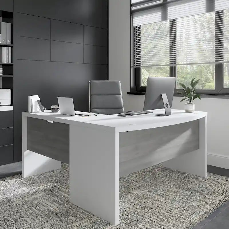 Bureau d'angle en L avec devant incurvé Echo de Bush Business Furniture