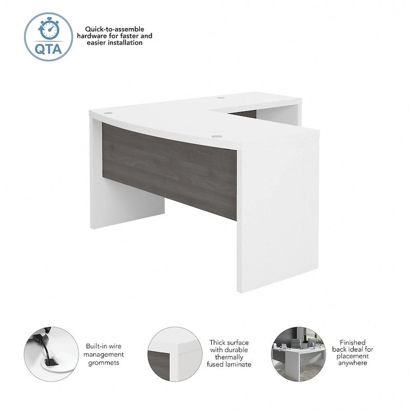 Bureau d'angle en L avec devant incurvé Echo de Bush Business Furniture