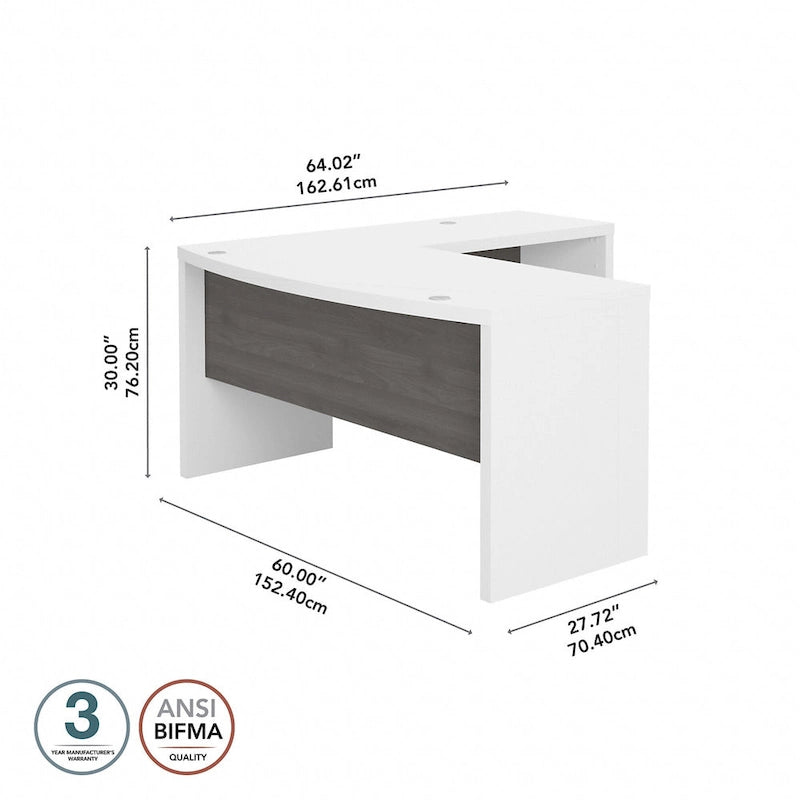 Bureau d'angle en L avec devant incurvé Echo de Bush Business Furniture