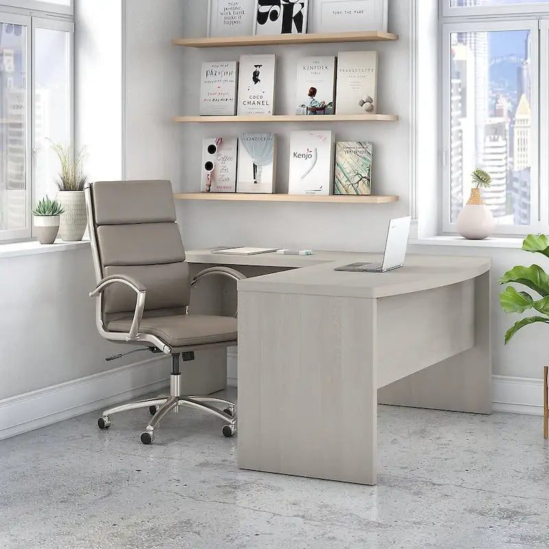 Bureau d'angle en L avec devant incurvé Echo de Bush Business Furniture