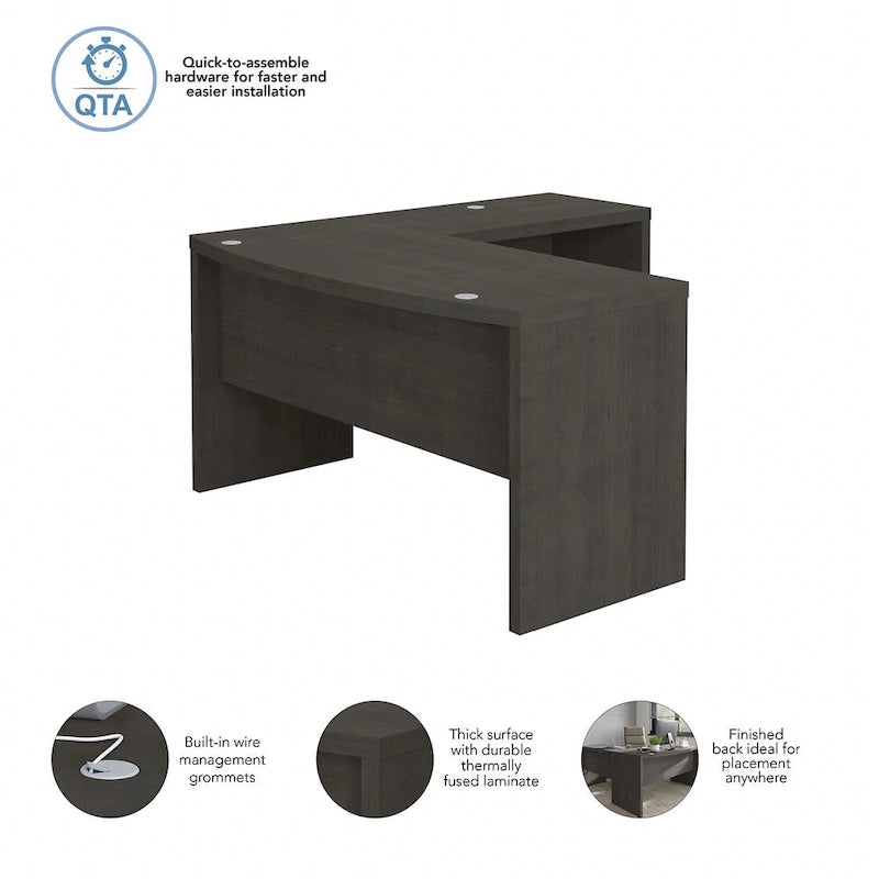 Bureau d'angle en L avec devant incurvé Echo de Bush Business Furniture