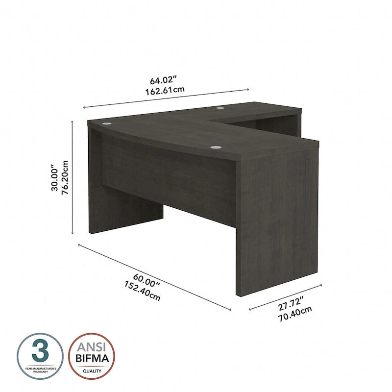 Bureau d'angle en L avec devant incurvé Echo de Bush Business Furniture