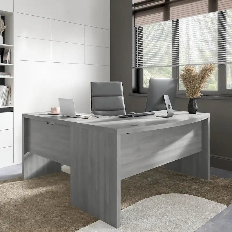 Bureau d'angle en L avec devant incurvé Echo de Bush Business Furniture
