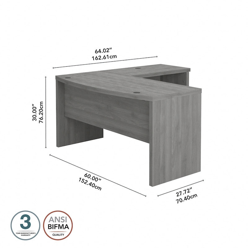 Bureau d'angle en L avec devant incurvé Echo de Bush Business Furniture