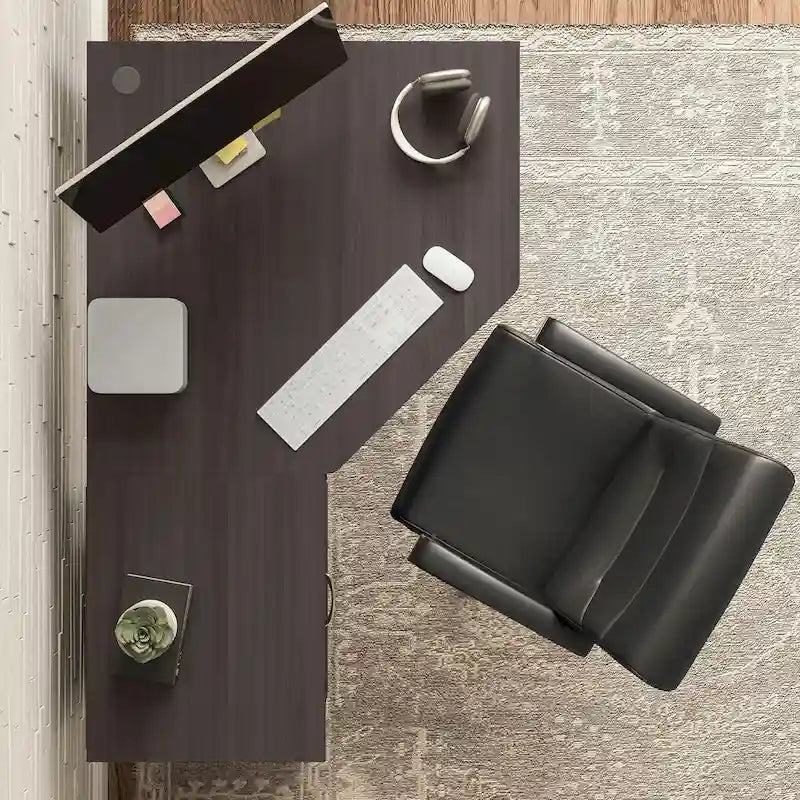 Bush Furniture Cabot Bureau d'angle de 60 po avec rangement pour bureau à domicile